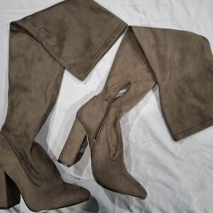 Elegant Taupe Over-the-Knee Boots